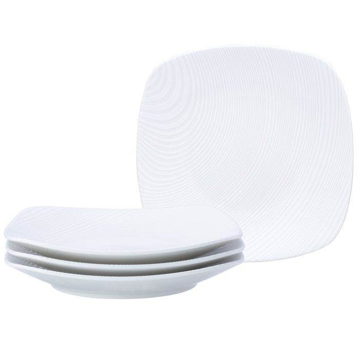 Noritake Colorscapes WhiteonWhite Dune Square Salad Plates, 81/4